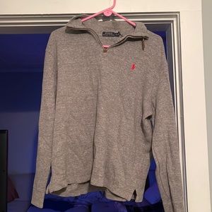 gray polo sweater